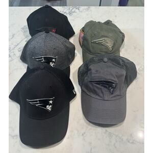 New England Patriots Baseball Hat Lot Of 5 L/XL Fitted And Adjustable New Era